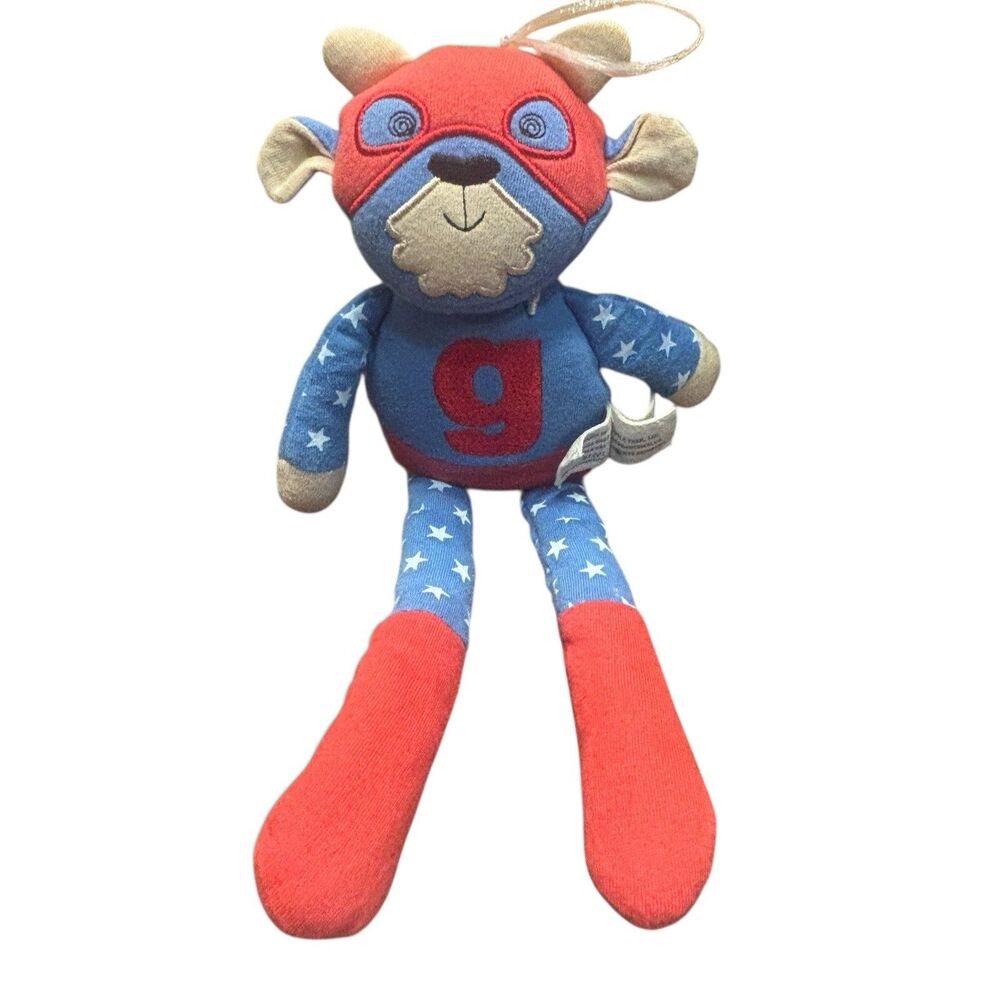 Organic Farm Buddies Goat Superhero Plush Stuffed Animal Toy Rattle NO CAPE 13”